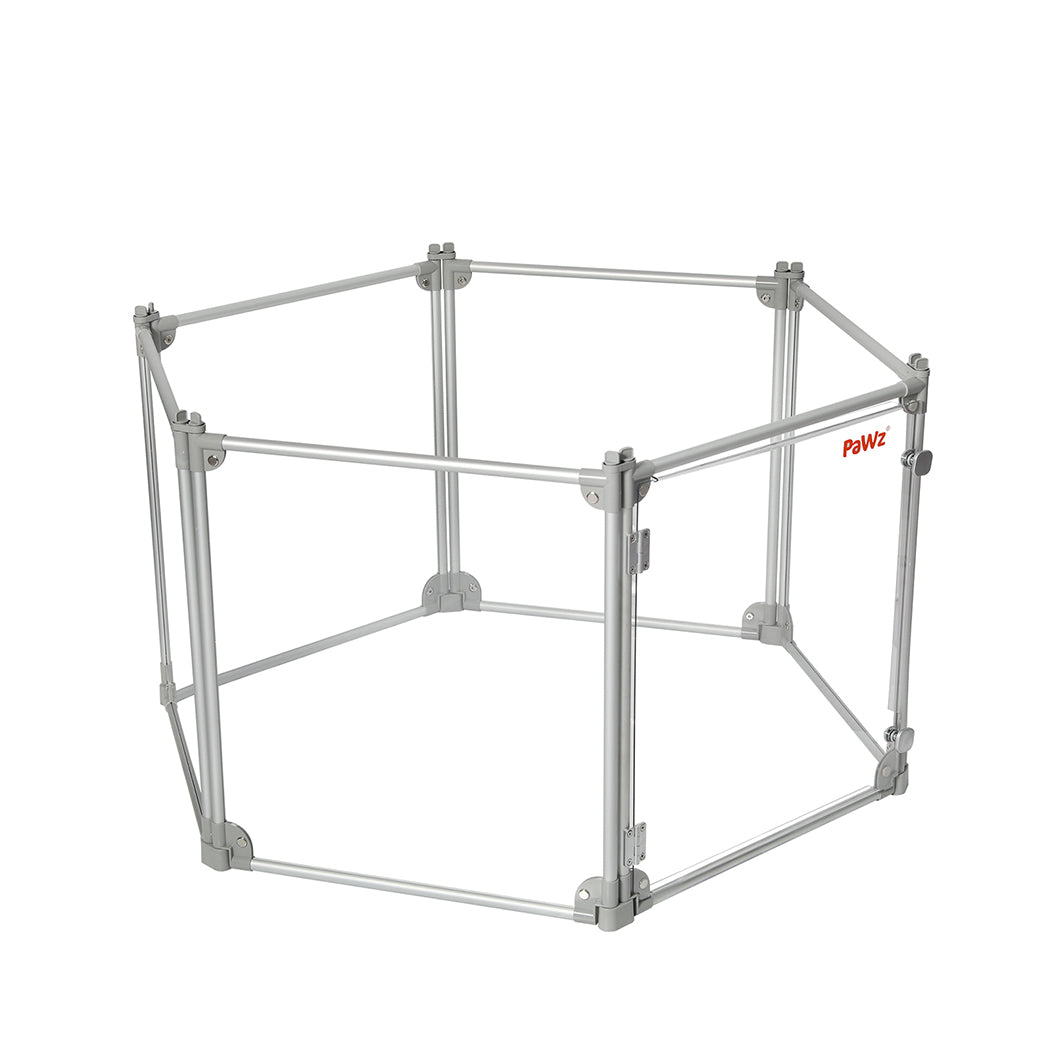 Pawz Pet Playpen Transparent Acrylic Clear Folding Dog Fence Kennel 6 Panel-1836526619263635456
