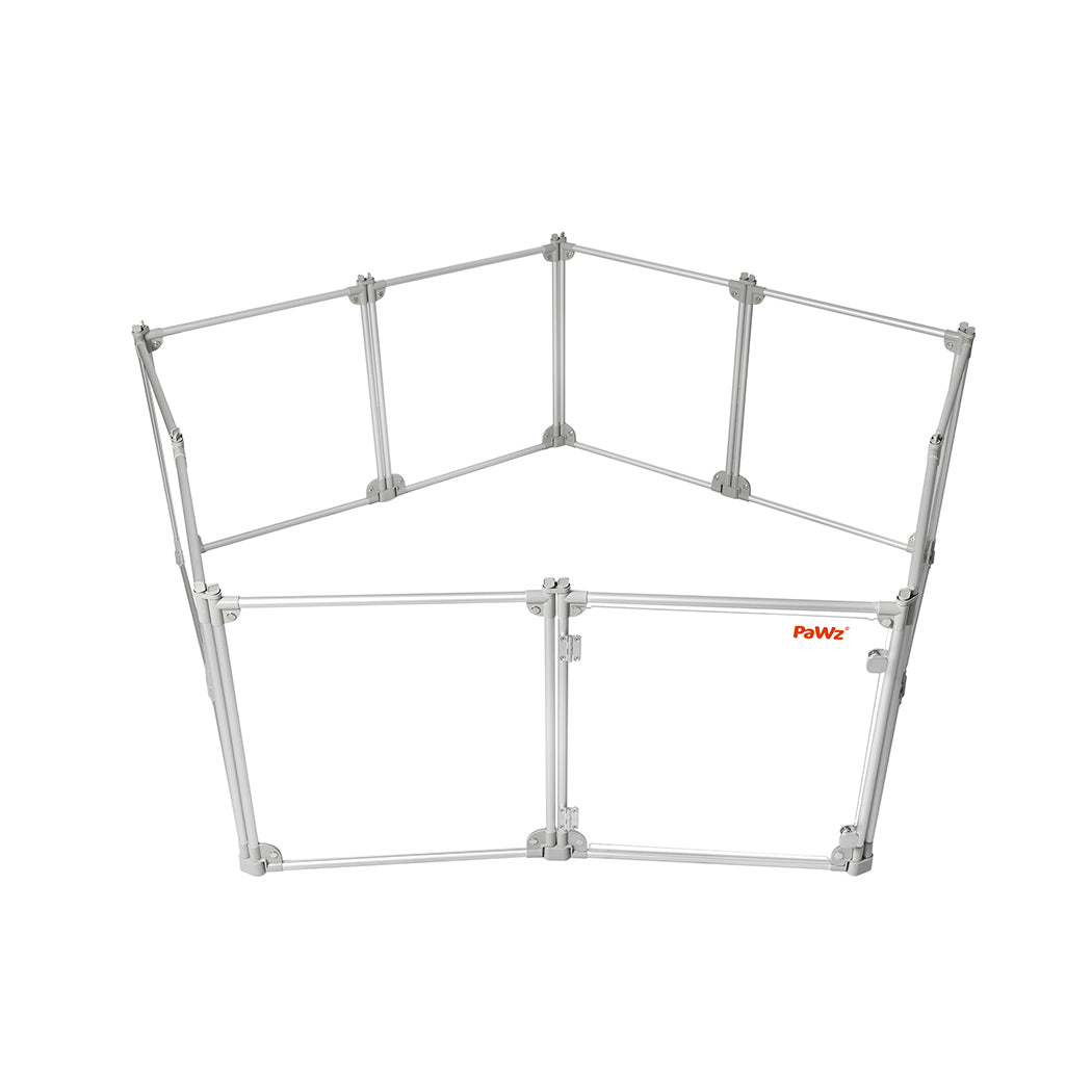 Pawz Pet Playpen Transparent Acrylic Clear Folding Dog Fence Kennel 10 Panel-1836526619750174721