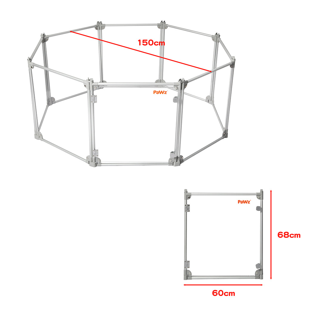 Pawz Pet Playpen Transparent Acrylic Clear Folding Dog Fence Kennel 8 Panel-1836526619594985474