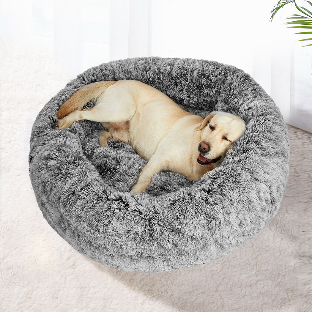 PaWz Pet Bed Cat Dog Donut Nest Calming M Charcoal Medium-1836526647998812166