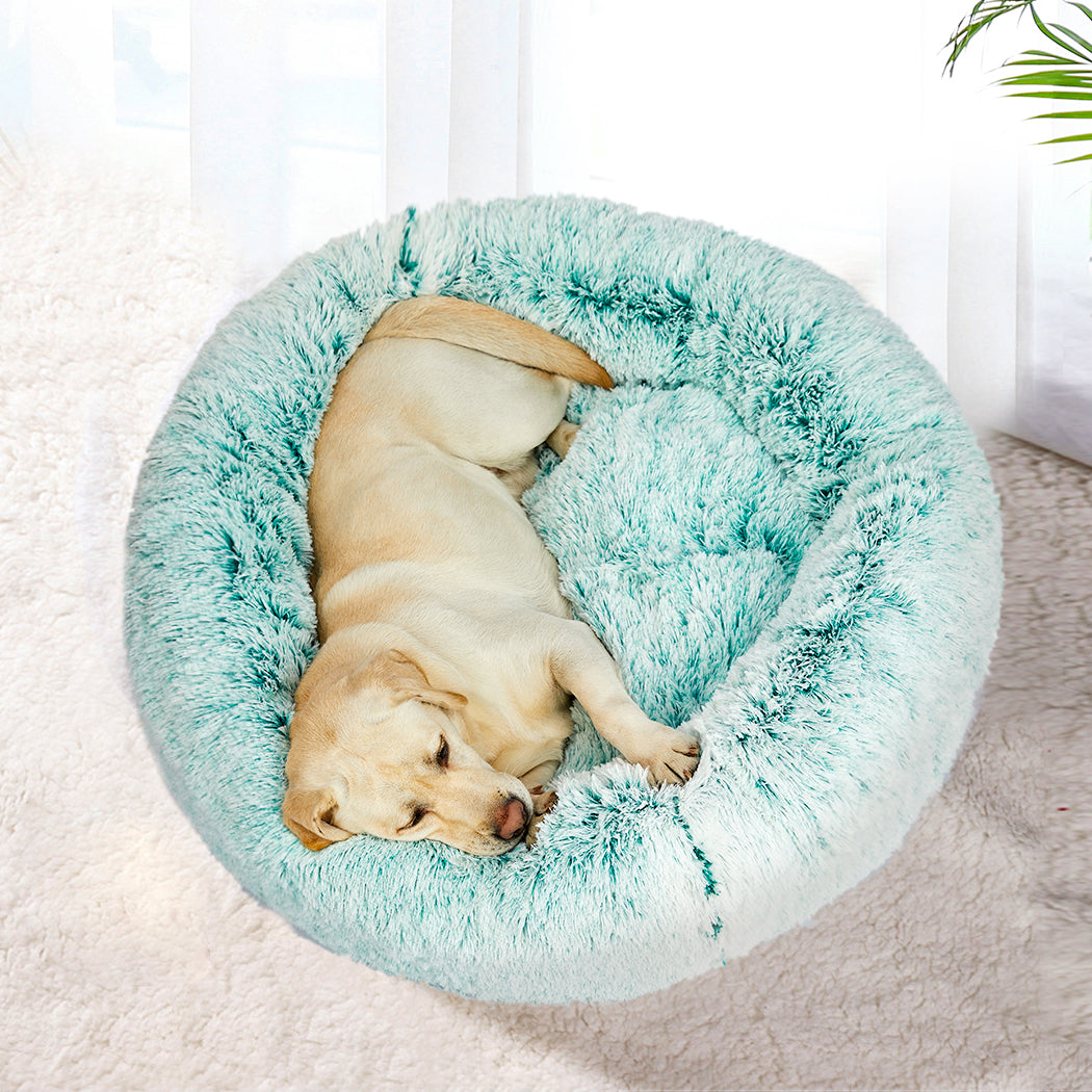 PaWz Pet Bed Cat Dog Donut Nest Calming L Teal Large-1831593130189787142
