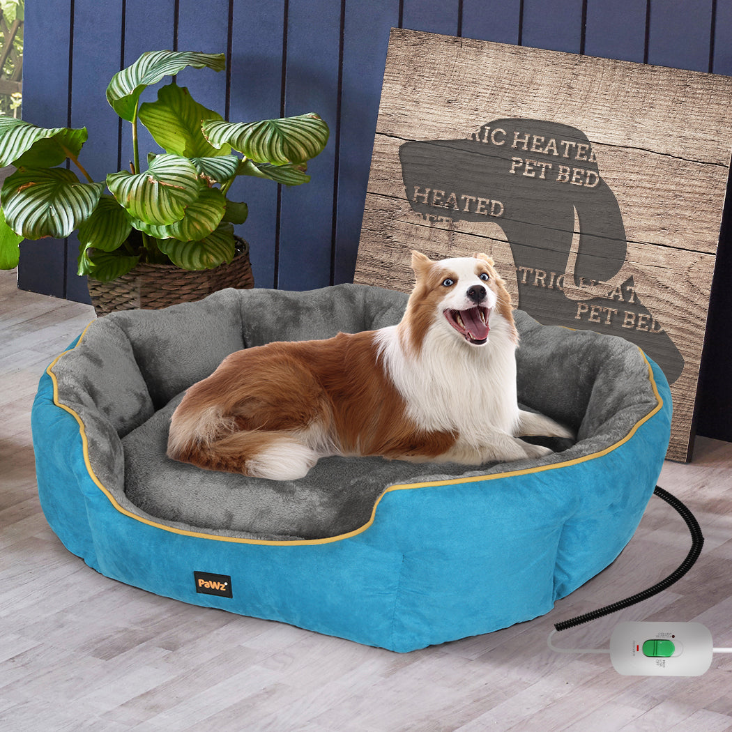 PaWz Electric Pet Heater Bed Heated XL Blue X-Large-1831593125861265414