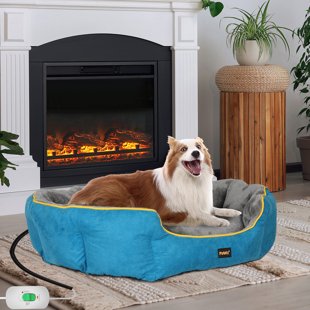 PaWz Electric Pet Heater Bed Heated XL Blue X-Large-1831593125861265415