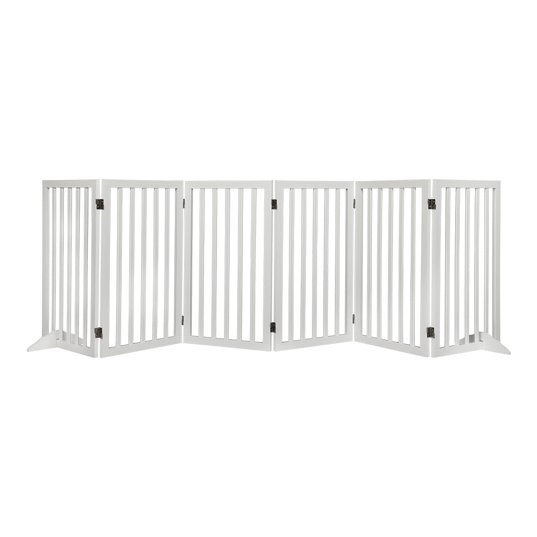 PaWz Wooden Pet Gate Dog Fence Safety White 10 Pack-1831592590227673088