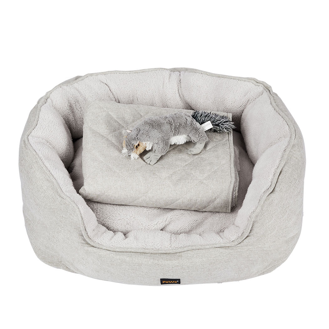 PaWz Pet Bed Set Dog Cat Quilted Blanket X-Large Beige-1831592809275199488