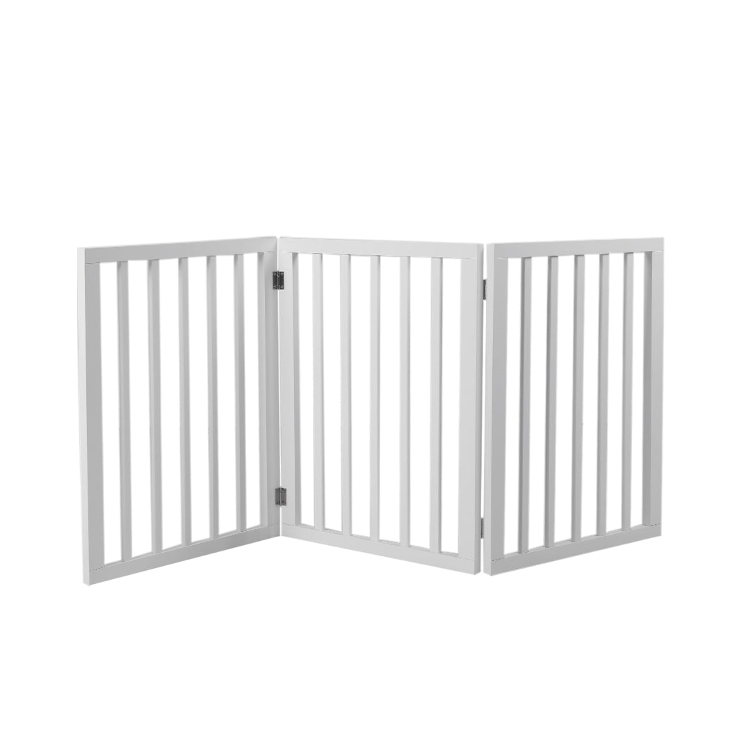 Wooden Pet Gate Dog Fence Retractable White 2000x 3MM-1831593112233971712