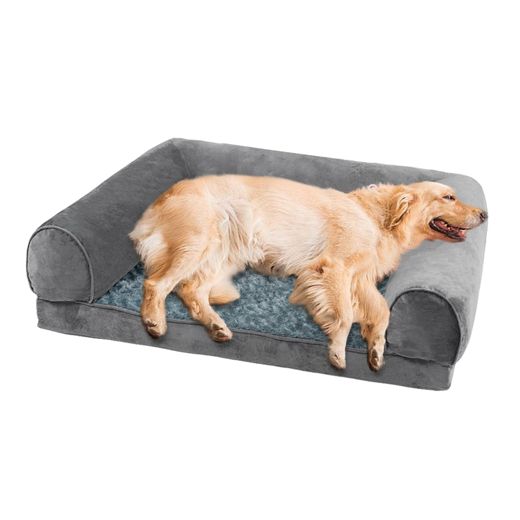 PaWz Pet Bed Sofa Dog Bedding Soft Warm L Cover Grey Cover Large-1831592990204891136