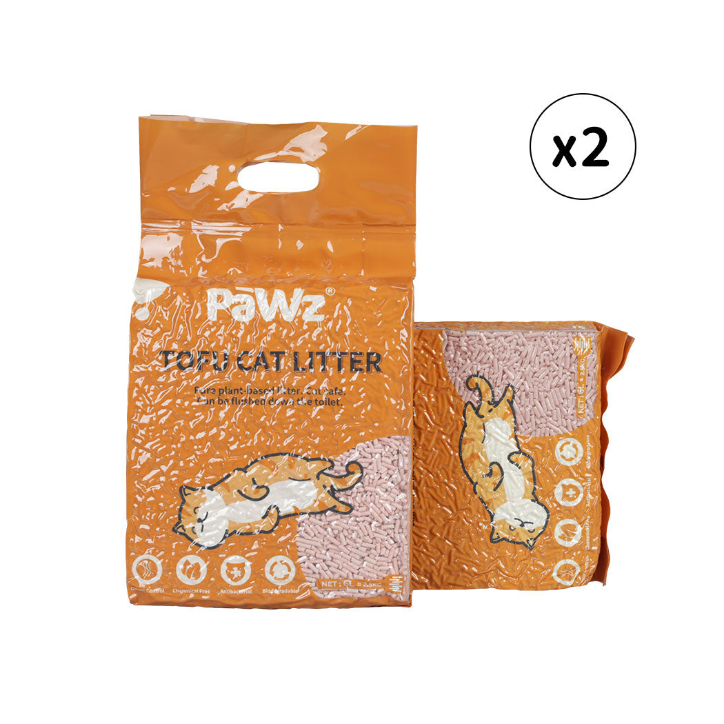 PaWz 2.5kg Tofu Cat Litter Clumping Peach-1836526662263640064