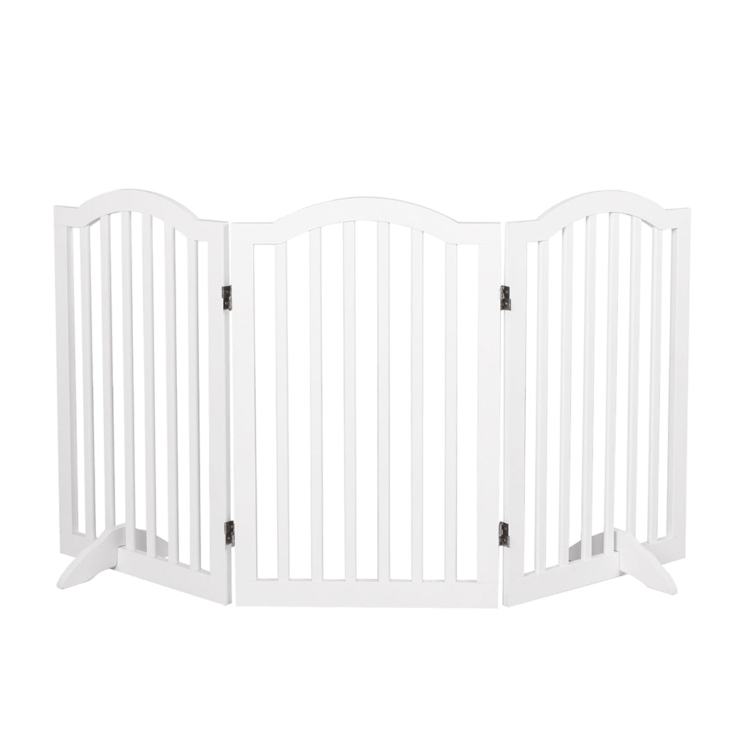 PaWz Wooden Pet Gate Dog Fence Safety White-1831592662675886080