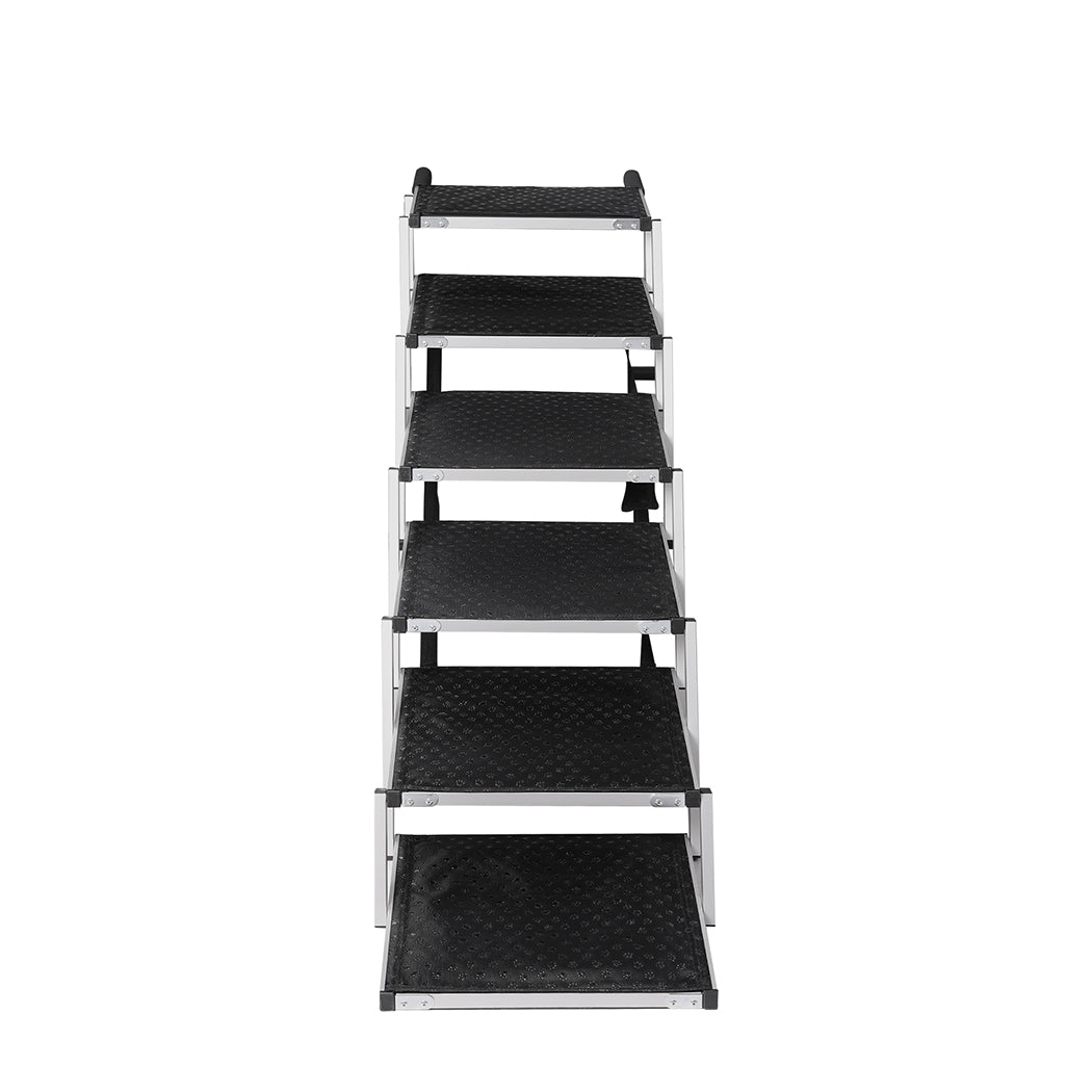 PaWz 6 Steps Dog Ramp Adjustable Height Black-1831593140193202177