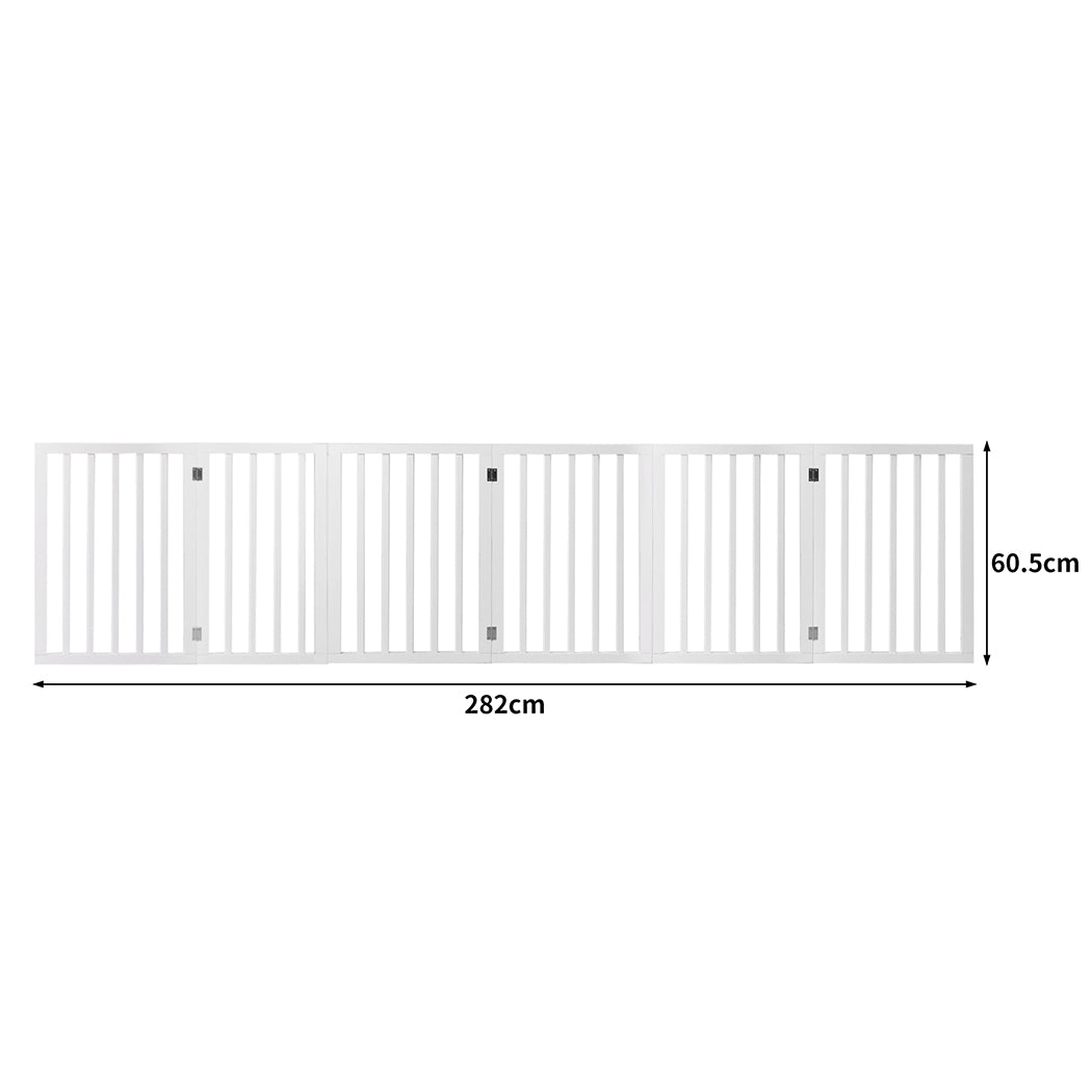PaWz Wooden Pet Gate Dog Fence Safety White 100 Pack-1831593114322735106
