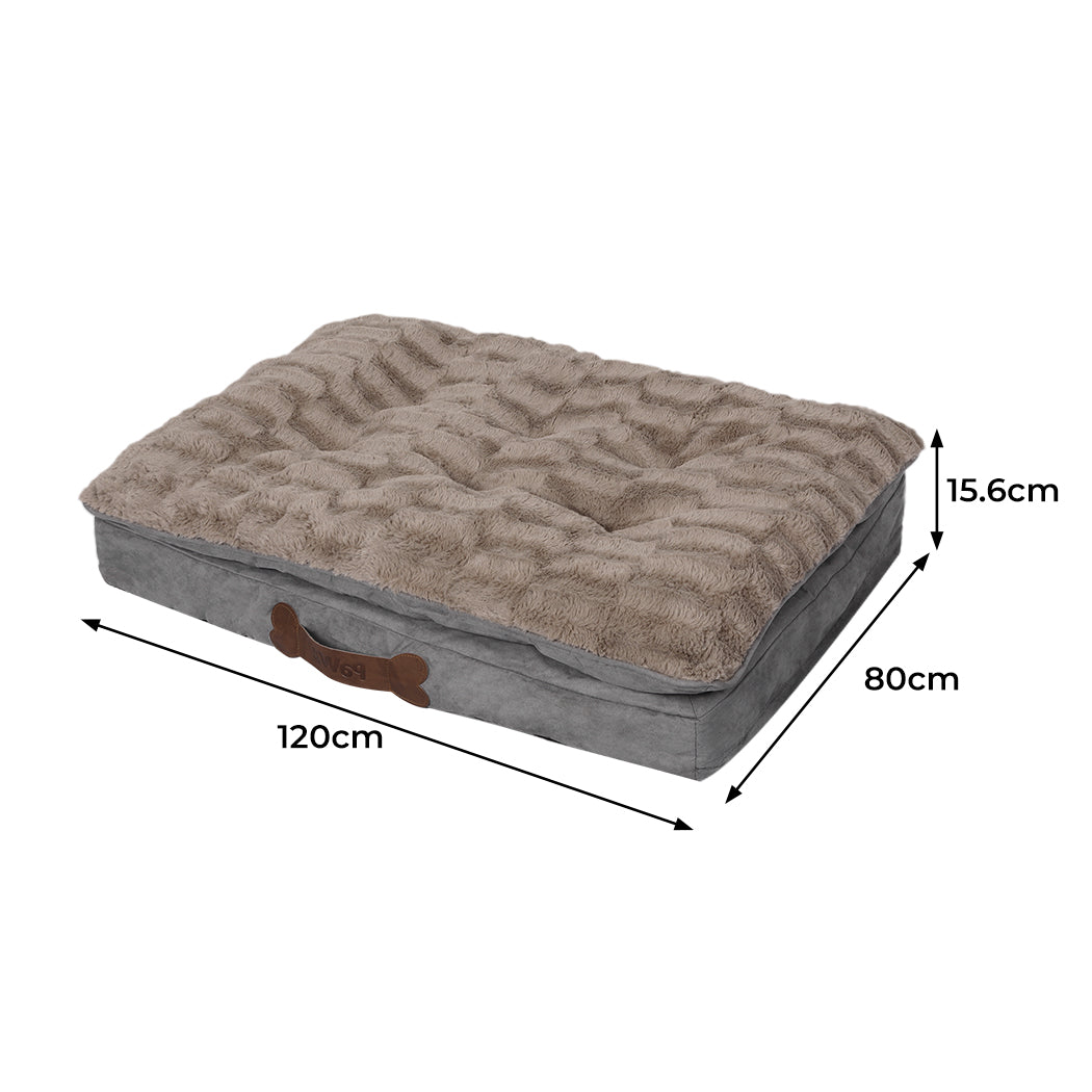 Dog Calming Bed Warm Soft Plush Comfy XL Khaki X-Large-1836526650968379394
