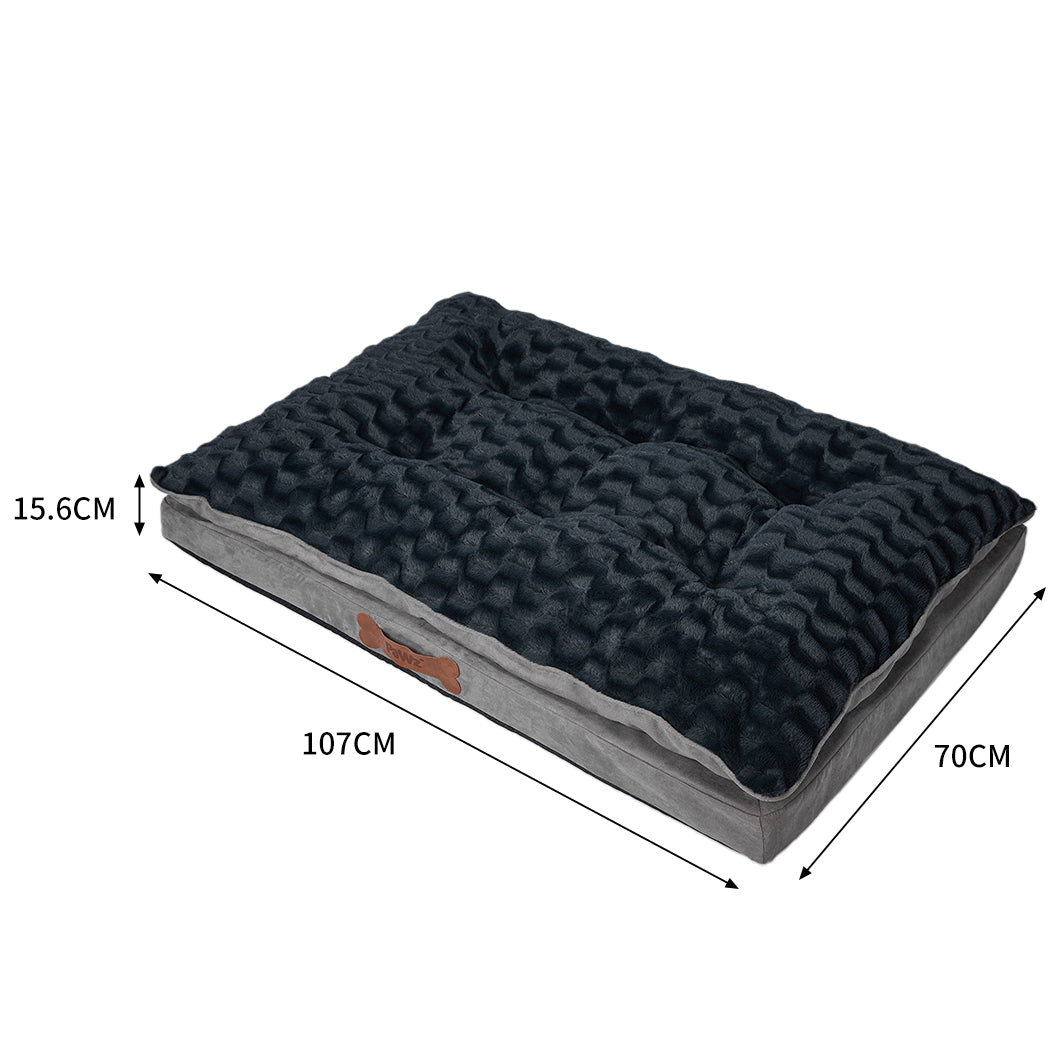 Dog Calming Bed Warm Soft Plush Comfy L Grey Large-1836526650536366082