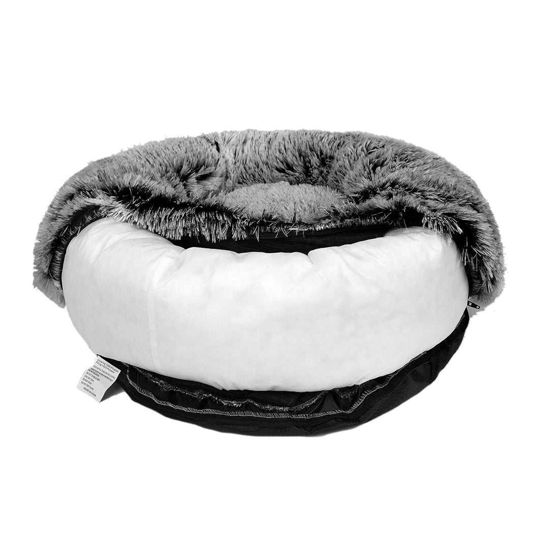 PaWz Pet Bed Cat Dog Donut Nest Calming M Charcoal Medium-1836526647998812165