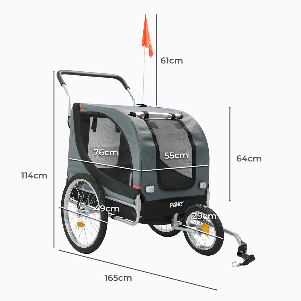 PaWz Pet Stroller Bike Trailer 3-IN-1 Sunroof-1836526620744224770