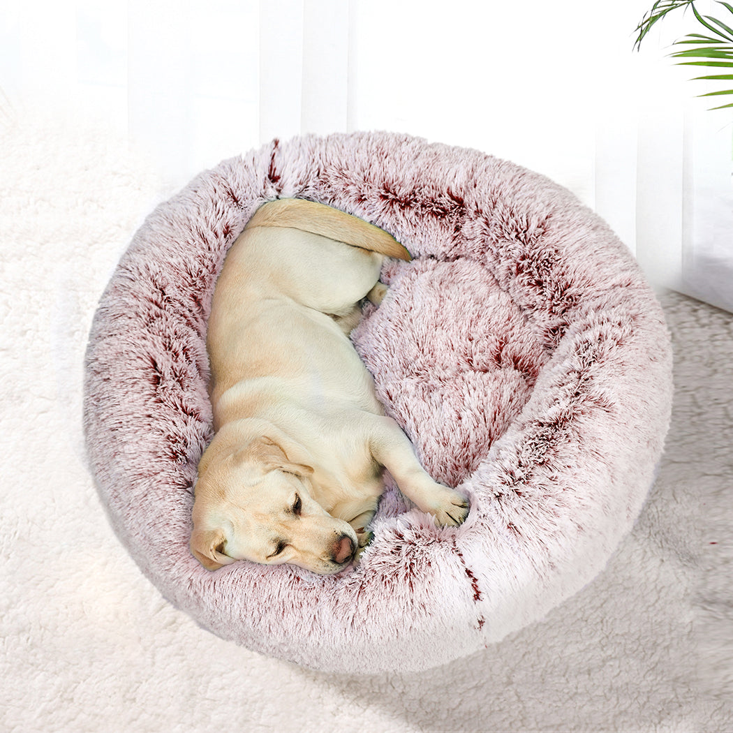 PaWz Pet Bed Cat Dog Donut Nest Calming L Pink Large-1831593128394625030