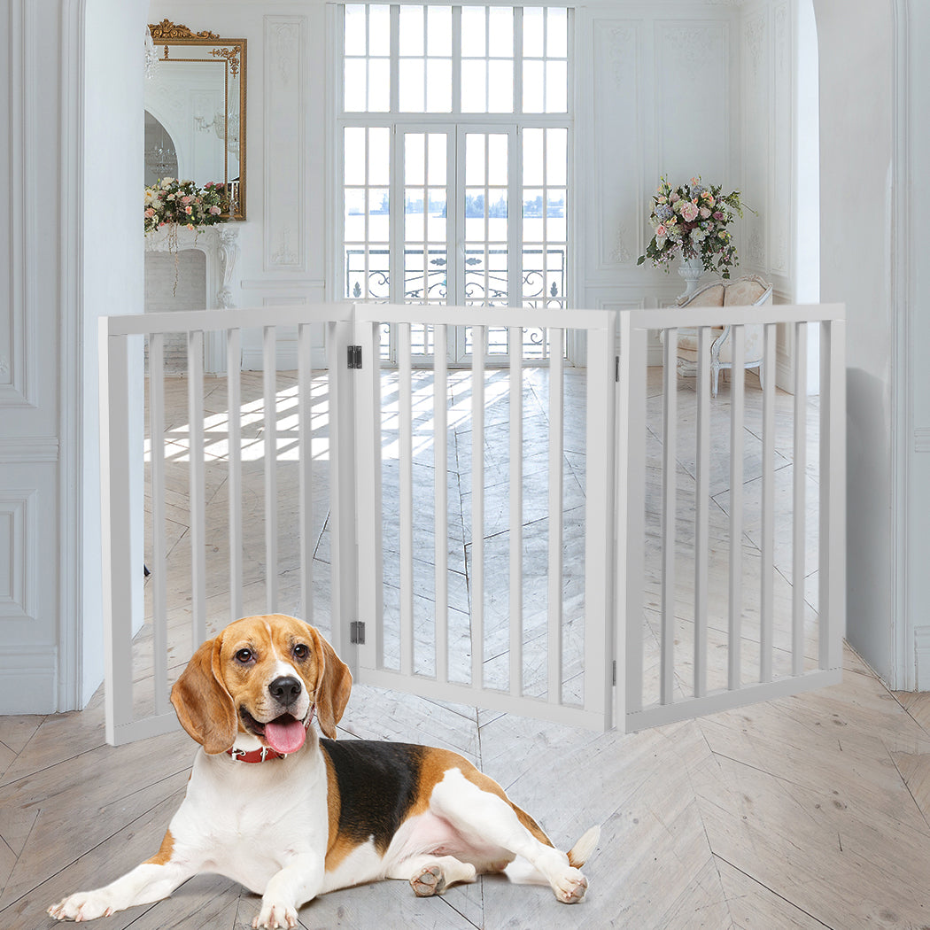Wooden Pet Gate Dog Fence Retractable White 2000x 3MM-1831593112233971718