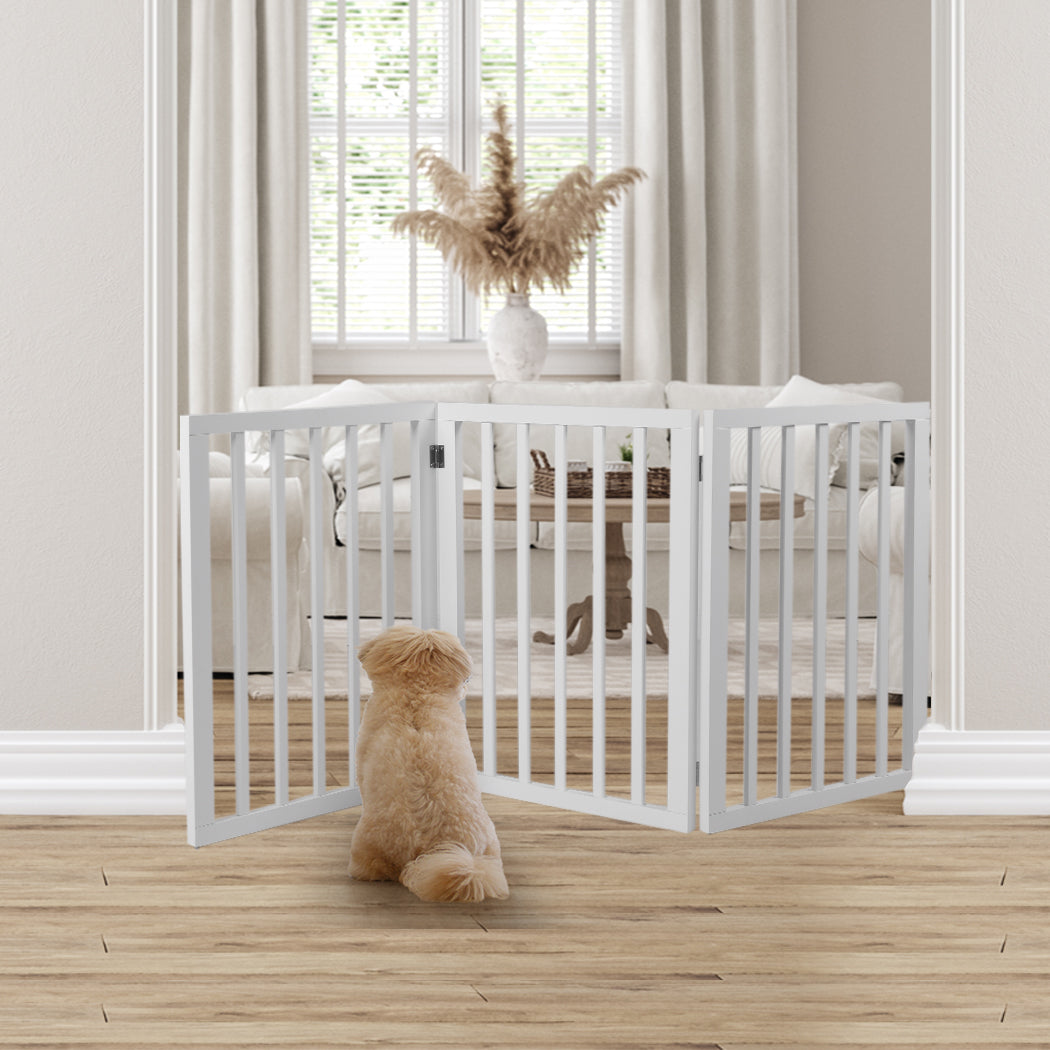 Wooden Pet Gate Dog Fence Retractable White 2000x 3MM-1831593112233971719