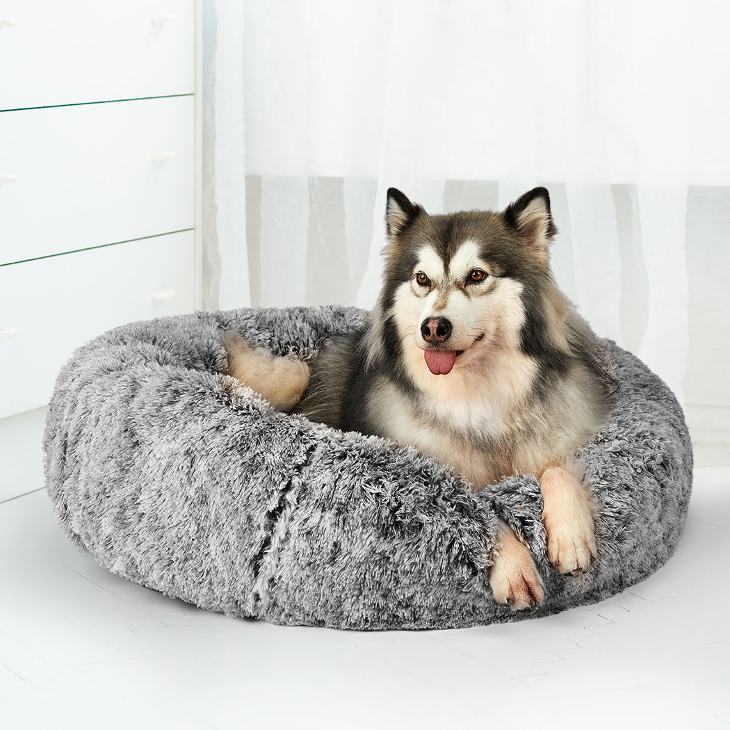 PaWz Pet Bed Cat Dog Donut Nest Calming L Charcoal Large-1836526647860400135