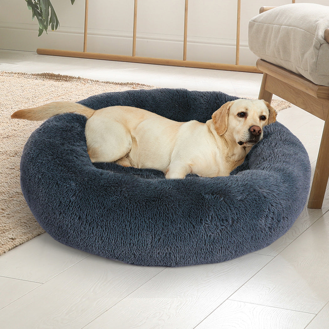 PaWz Pet Bed Cat Dog Donut Nest Calming XXXL Dark Grey XXX-Large-1836526679355428871