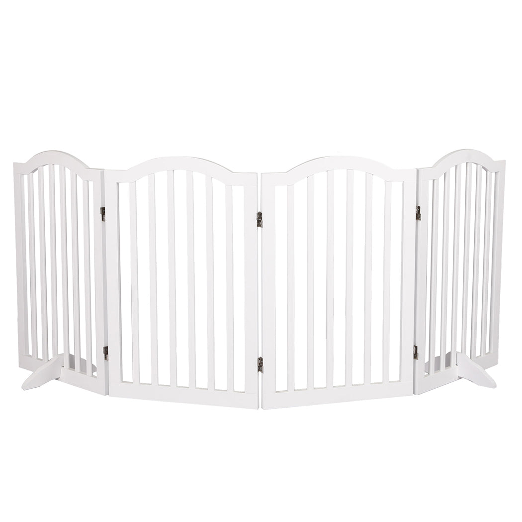 PaWz Wooden Pet Gate Dog Fence Safety White-1831592638621552640