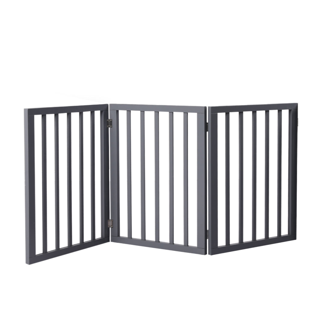 Wooden Pet Gate Dog Fence Retractable Grey 2000x 3MM-1836526651123568640