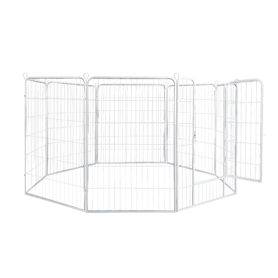 PaWz 8 Panel 32'' Pet Dog Playpen Puppy White 2.5kg Mackerel & Lamb-1831593110648524802