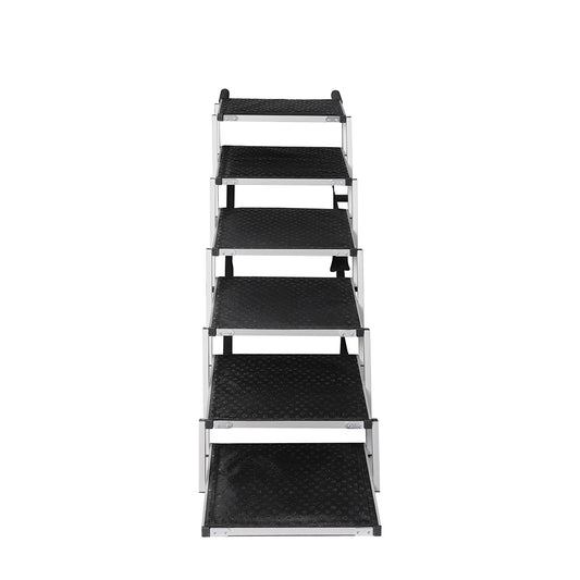 PaWz 6 Steps Dog Ramp Adjustable Height Black-1831593140193202177