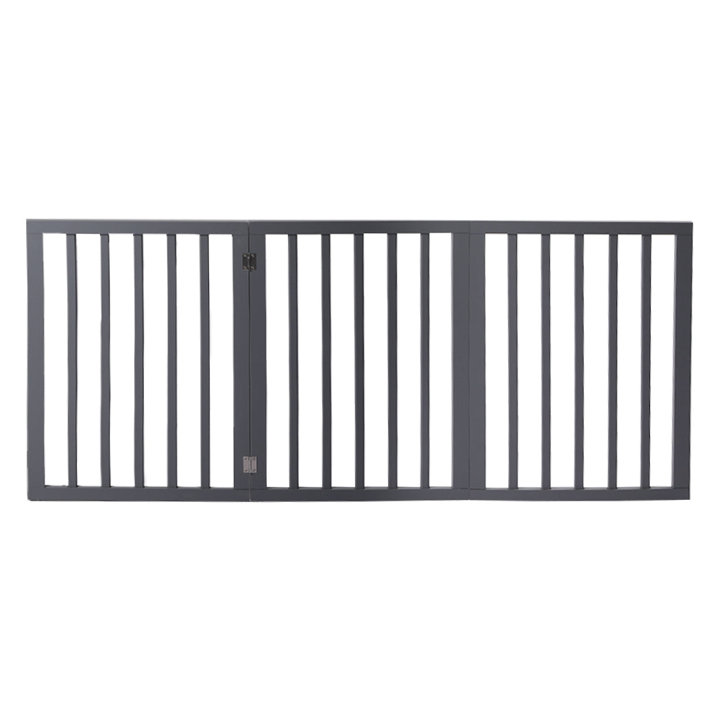 Wooden Pet Gate Dog Fence Retractable Grey 2000x 3MM-1836526651123568641