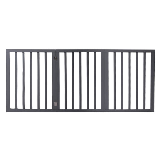 Wooden Pet Gate Dog Fence Retractable Grey 2000x 3MM-1836526651123568641