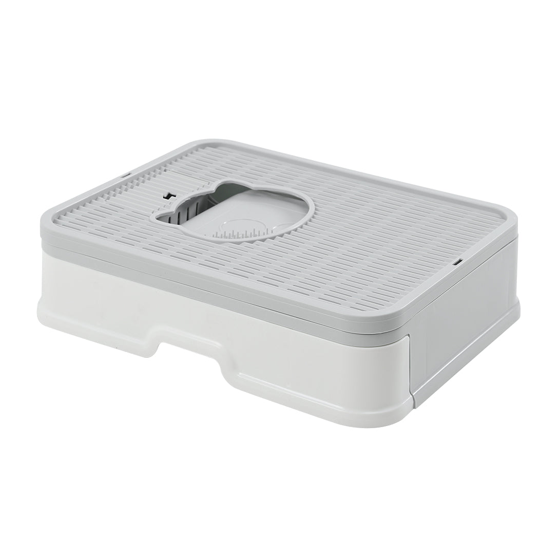 PaWz Foldable Cat Litter Box Tray Enclosed Grey-1831593094424956929