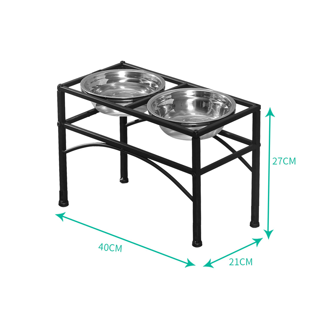 PaWz Dual Elevated Raised Pet Dog Feeder Medium-1831593088842338306