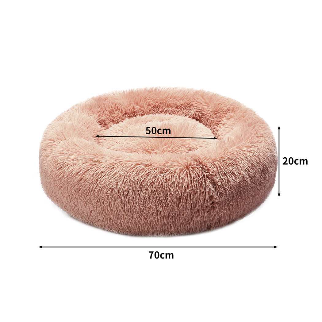 PaWz Pet Bed Cat Dog Donut Nest Calming L Pink Large-1831593093988749314