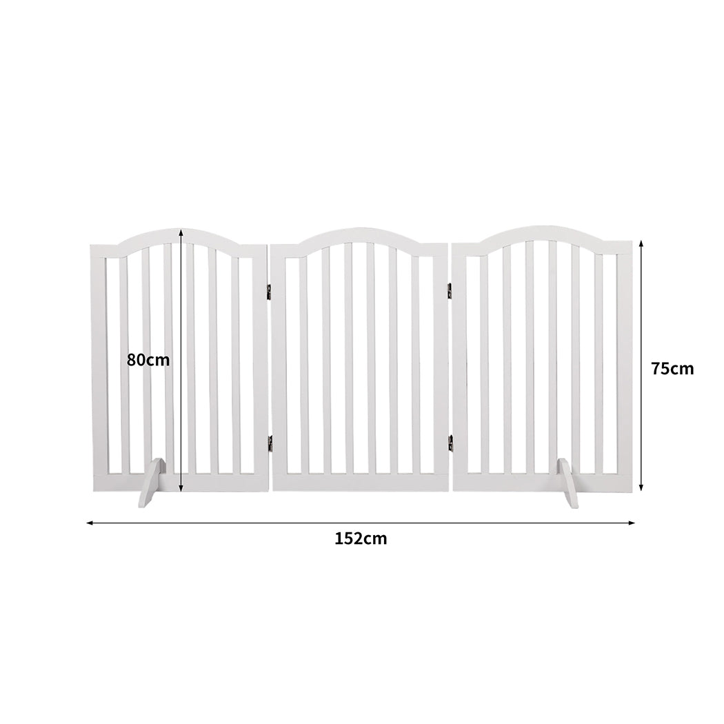 PaWz Wooden Pet Gate Dog Fence Safety White-1831592662675886082