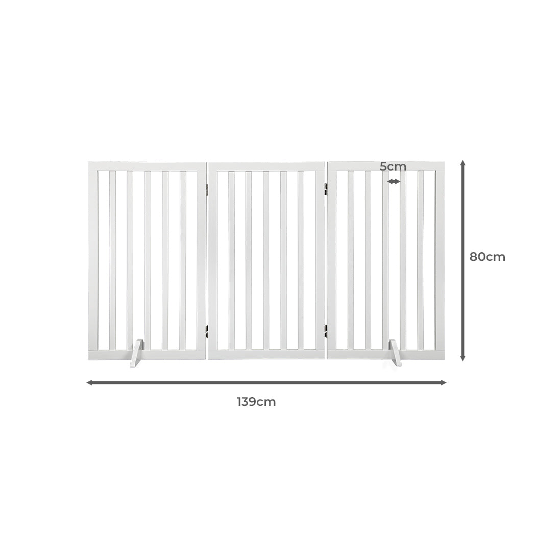 PaWz Wooden Pet Gate Dog Fence Safety White 400x 3MM-1831593103514013698