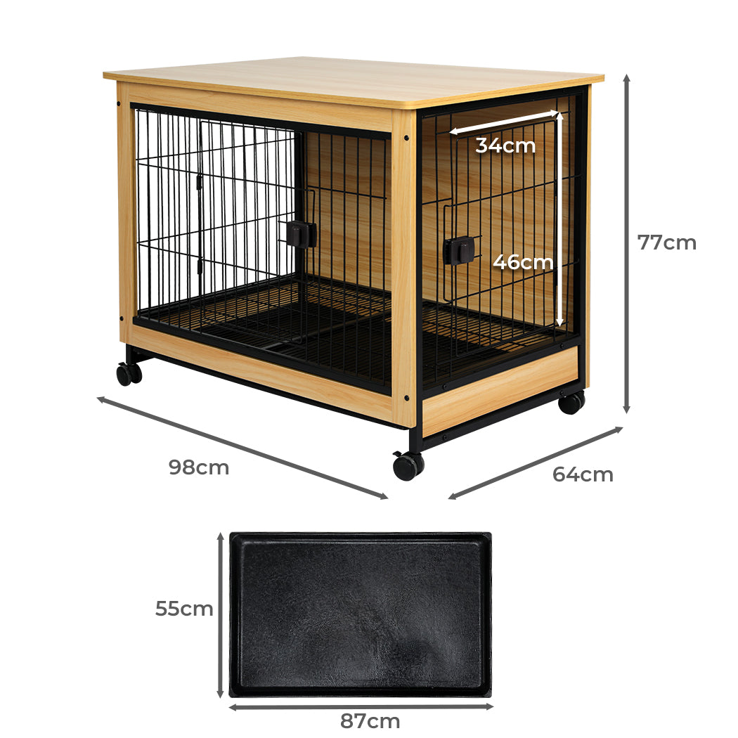 PaWz Wooden Wire Dog Kennel Side End XL X-Large-1831593140478414850