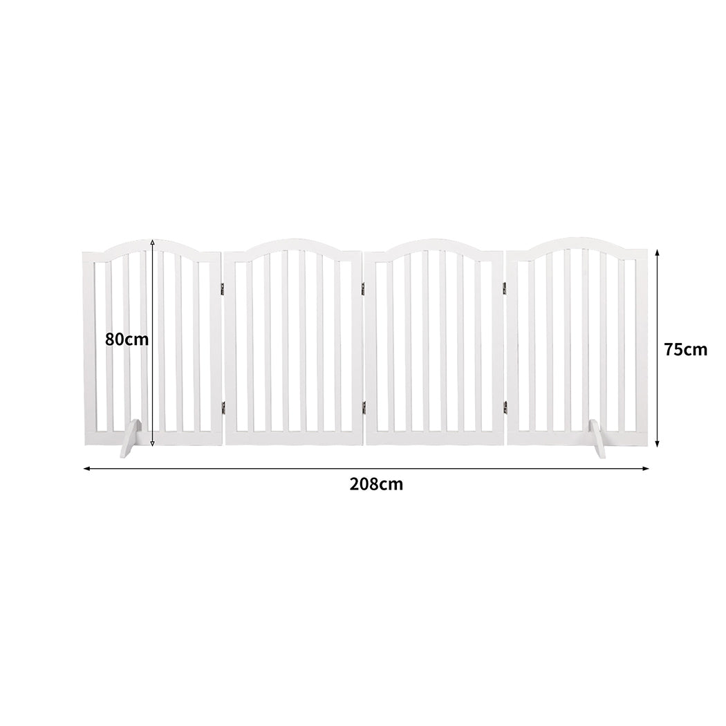 PaWz Wooden Pet Gate Dog Fence Safety White-1831592638621552642
