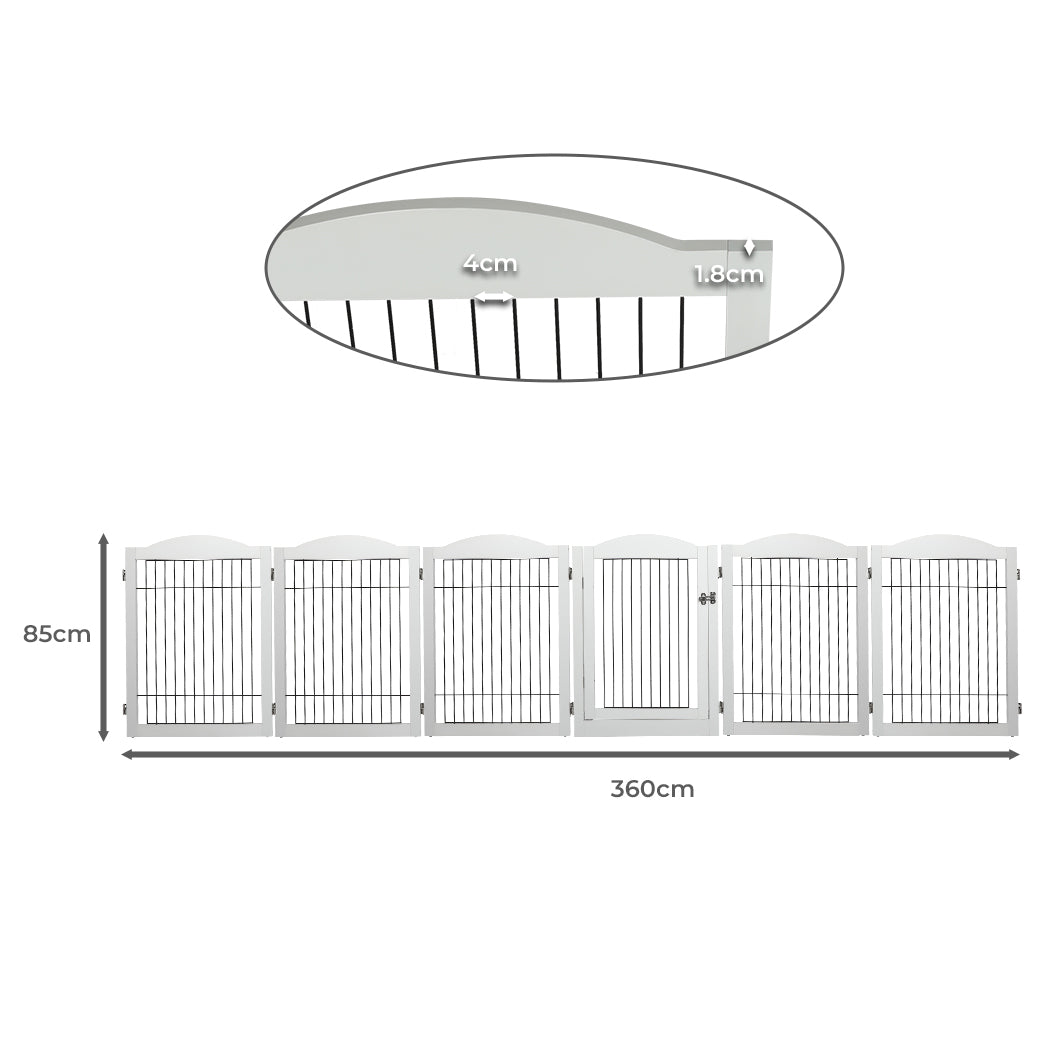 PaWz 6 Panels Pet Dog Playpen Puppy White-1831593125995483138