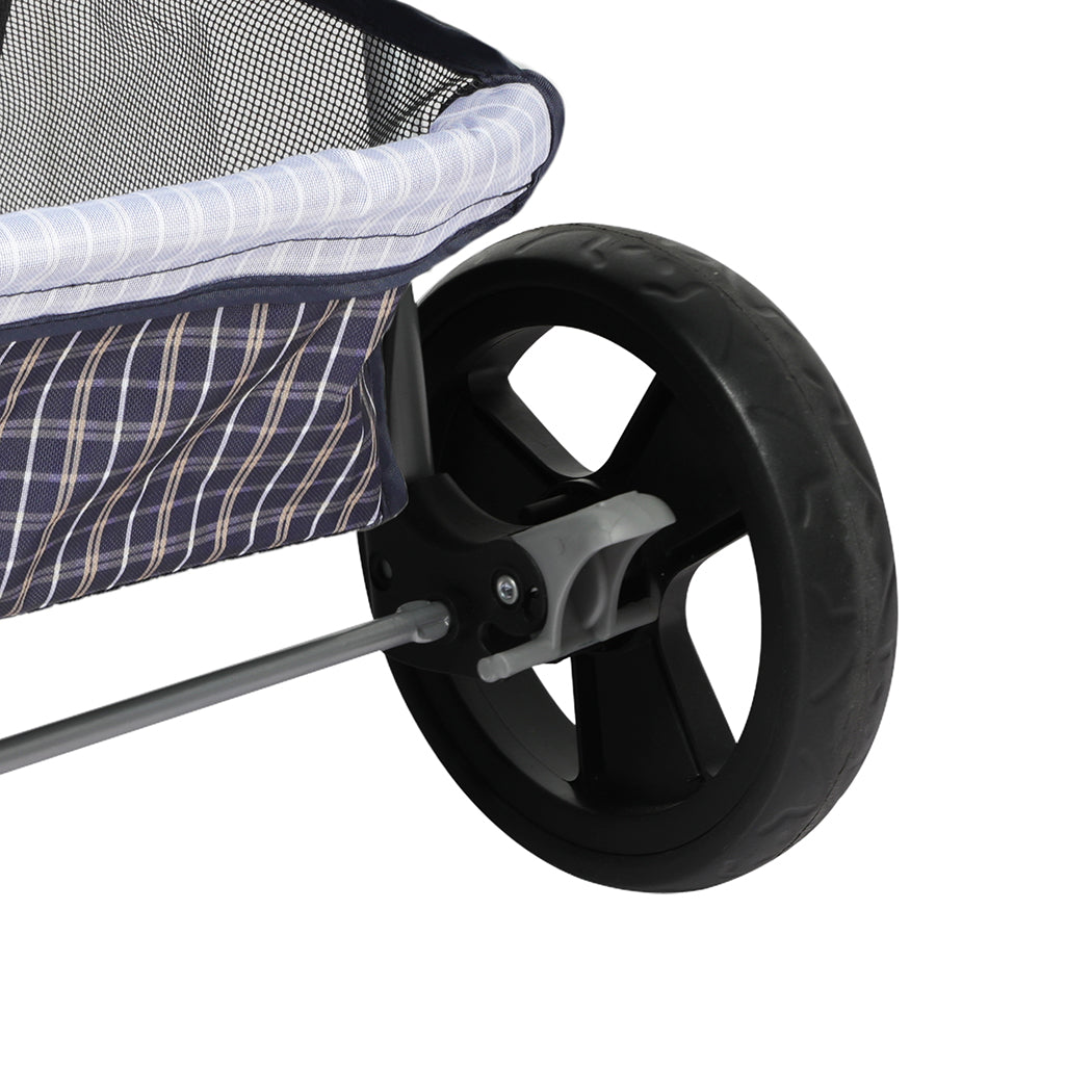 PaWz Large Pet Stroller Dog Cat Carrier Plaid-1836526620060553219